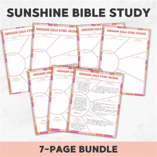 Verse Mapping Template | Sunshine Bible Study Template | Digital Journal Printable Download | Bible Study Guide PDF | Bible Journaling - Etsy