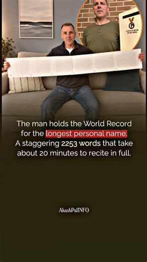 man with the world’s longest personal name2253 words that take nearly 20 minutes to pronounce fully!