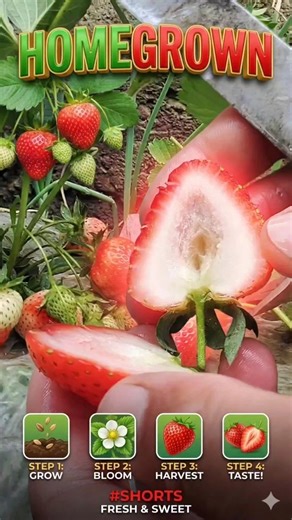 Sweet Strawberry Harvest #shorts #organic #satisfying ##asmr #nature