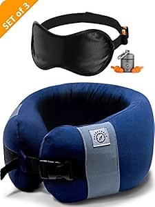 Neck Support Travel Pillow for Airplanes - Highly Adjustable Plane Pillow for Traveling