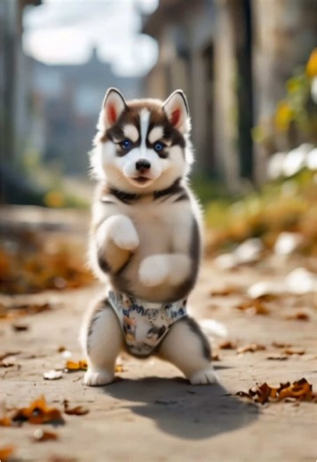 ハスキー犬のダンスが可愛い！