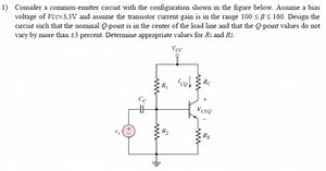 Consider a common-emitter circuit with the configuration shown ... | Filo