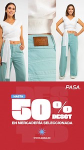 38K views | ¡50% DE DESCUENTO EN MERCADERÍA SELECCIONADA!  Encuentra tus prendas esenciales favoritas con descuentos increíbles, solo por tiempo limitado  Promoción válida en tiendas PASA a nivel nacional y en nuestra página web www.pasa.ec del 01 de julio al 03 de agosto de 2025  Aplican restricciones. | PASA | Facebook