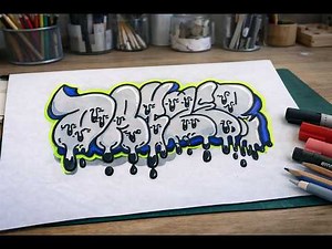 How to Draw Graffiti Drip Letters Style – Easy Step by Step Tutorial