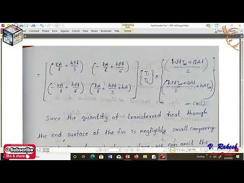 Heat transfer analysis for Fins, finite element methods (FEM)