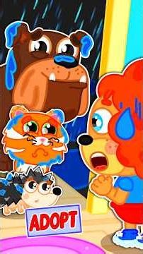 Pequeño Leon | Mascotas bajo la lluvia | Dibujos animados | Video Para Niños