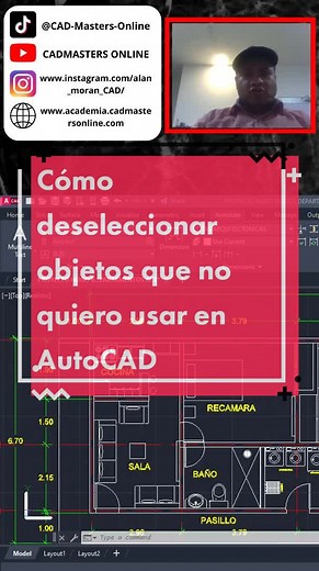Cómo deseleccionar objetos que no quiero usar en AutoCAD #autocadtutorial #emprendimiento #arquitectura #construccion #ingenieriacivil