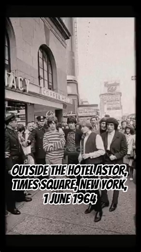 Outside the Hotel Astor, Times Square, New York, 1 June 1964 #fec #rolllingstones