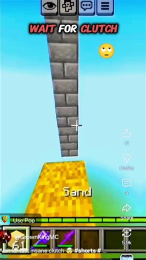 MCPE clutch 🥶🥶🥶 #shorts #minecraft #edit