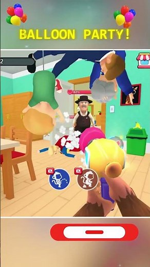 Tricky Monkey: House Prankster - BALLOON PARTY IN HOUSE! - FUNNY WEAPON😂🤣 #shorts