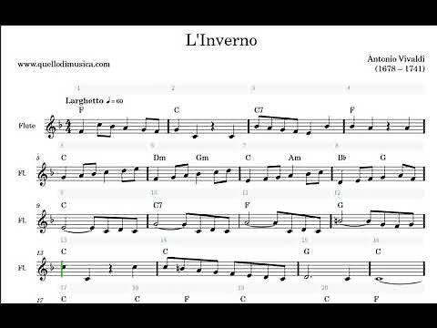 Vivaldi - L'inverno - Spartito Animato - Flauto Dolce - Scuole Medie