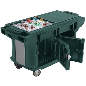 Cambro VBRUTHD6519 Green 6' Versa Ultra Work Table with Storage and Heavy-Duty Casters