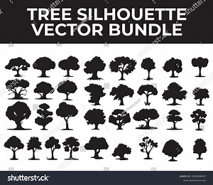 Tree Silhouette Vector Bundle Tree Vector Stock Vector (Royalty Free) 2329356127 | Shutterstock