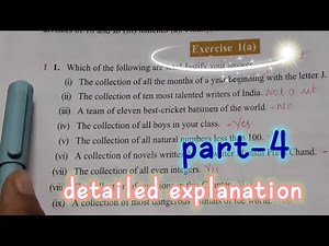 Intermediate 1st year mathematics 1st chapter sets exercise 1A problems explanation part-4