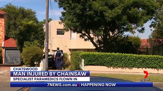 Chatswood: Specialist paramedics have been flown in after a man was injured in a chainsaw accident. A medical helicopter was dispatched to the scene. The 32-year-old man suffered heavy blood loss when the chainsaw kicked back, and caused lacerations to his neck and shoulder. www.7NEWS.com.au #Chatswood #7NEWS | 7NEWS Sydney