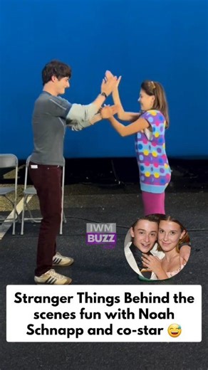 Stranger Things season 5 Behind the scenes fun with Noah Schnapp and co-star #strangerthings #StrangerThingsSeason5 #behindthescenes #noahschnapp #hollywood #trendingvideo #milliebobbybrown | IWMBuzz