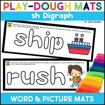 sh Digraph Play Dough Mats – Words and Pictures Phonics Activity