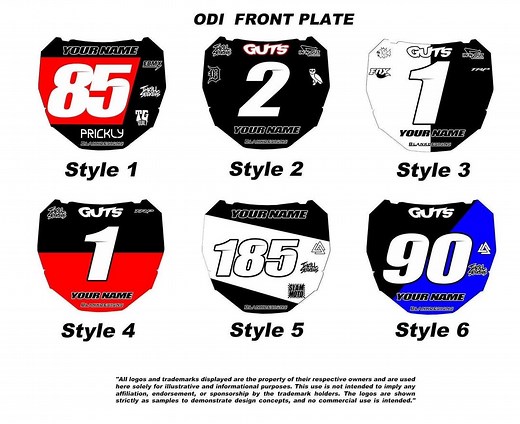 ODI / E-bike Custom Designed Front Plate Decal - Etsy