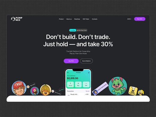 Landing page for Crypto Trading/Defi Platform