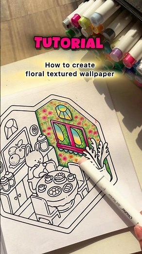 Textured Wall Coloring Tutorial | Book-Cozy Crew #adultcoloring #coloringpages #arttutorial #paint