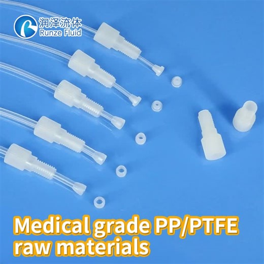 Professional Supplier's 1/4-28UNF Thread PP Flangeless Compression Fittings for Analytical Instrument Parts REACH ROHS