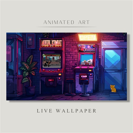 Animated Background, 90s Arcade Game Machine, Retro Games, Neon Play Zone, Dream Arcade, Twitch Stream Zoom Vtuber Background - Etsy