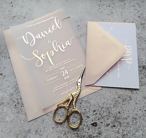 Vellum Wedding Invitation With Rsvp, Details and Envelopes - Elegant Wedding Invitations Rose Gold, Gold, Silver Foil Designs - Etsy