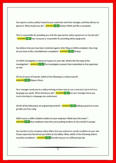 Osha Examquestions And 100 Correct Well Detailed Answerslatest Update20252026guaranteed Passgraded A