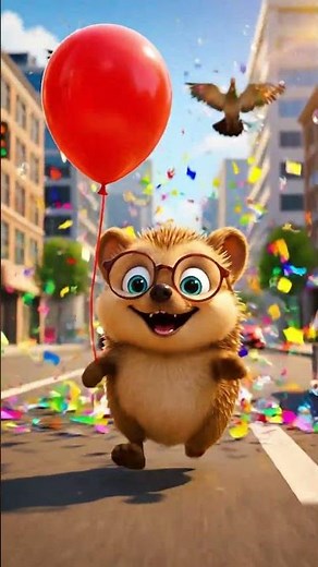 Cute Hedgehog’s Balloon Adventure Turns Emotional 🎈🦔💛