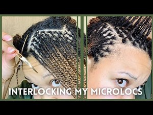 INTERLOCKING MY DIY MICROLOCS | 3 POINT ROTATION | THIS IS TAKING FOREVER😩 | FIRST TIME😬