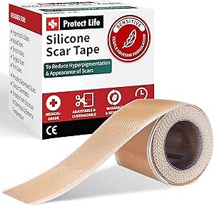 Silicone Scar Sheets 1.6" x 118" Roll-3M - Medical Grade Scar Tape for Keloid Bump Removal - Reusable Silicone Tape Scar Removal Strips, Patches for Surgical Scars, C Section | Keloid Bump Removal - Reusable Silicone Tape Scar Removal Strips, Patches for Surgical Scars, C Section