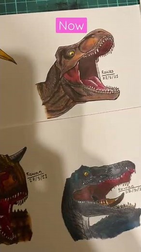 Evolution of my dinosaur drawings