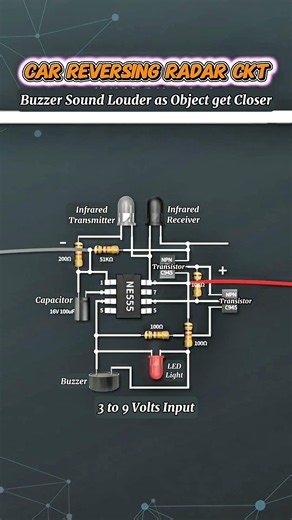 Car Reversing Radar Circuit Diy Electronics Projects #reversingradar #proximitysensor #diyelectronic