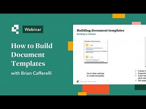 How to Build Document Templates | Webinar Clip