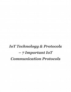 IoT Technology & Protocols 7 Important IoT Communication Protocols - SlideServe