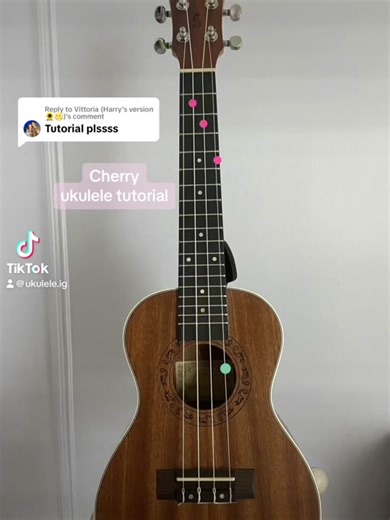 Replying to @Vittoria (Harry’s version🌻🌝) cherry tutorial!! 🍒 #harrystyles #ukulele #cherry #fineline #ukuleletutorial #music #harryshouse