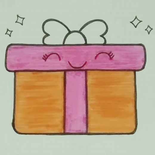 How to Draw a Cute Gift Box for Kids | Easy Art and Craft Tutorial