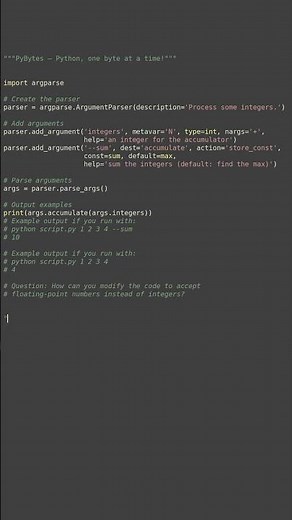argparse module example #python #showcase