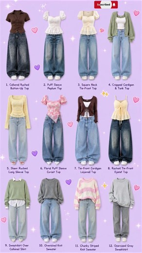 12 Cute Top with Jeans Outfit Ideas | Feminine, Cozy & Casual Denim Looks ✨ #shorts #ytshorts