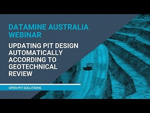 Studio OP Webinar - Updating Pit Design Automatically According to Geotechnical Review