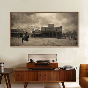 Vintage Western Cowboy Canvas Print: Old Town Wall Art - Etsy