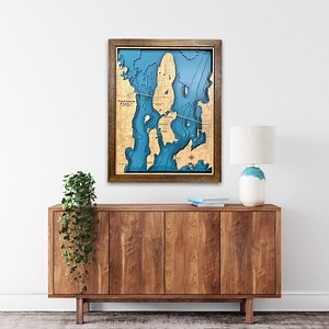Custom Island 3D Map, Custom Island Map, Nautical Decor, Island House Decor, Fishing Map, Wedding Gift, Lake Map - Etsy
