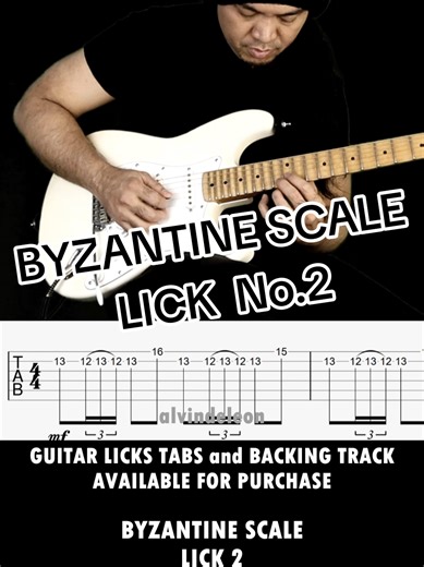 BYZANTINE SCALE LICK No.2 Tabs - Exotic Guitar Scales Series #guitar #scale #byzantine #exotic #lesson