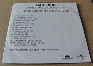 Rare Bird - Third Time Around - An Introduction To Rare Bird