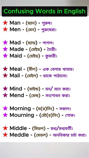 🤔 Confusing Words in English Explained! 🗣️ Learn the difference between tricky words we often mix up — simple tips, clear examples, and fun learning! 📚✨ Make your English smarter every day! 💬💡 #ConfusingWords #EnglishTips #SpokenEnglish #LearnEnglish #EnglishLearning #GrammarTips #EnglishReels #FluentEnglish #EnglishMistakes #DailyEnglish | Edu Zone