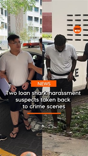 273K views · 1.5K reactions | Two 24-year-old suspects, Vincent Oh Jun Long and Jeevantharan Ruban Kumar, were taken back to the crime scene in Yishun and Bukit Batok West this afternoon (May 21). The Malaysians were charged in court earlier this week for their involvement in cases of loan shark harassment. #sgnews #singapore | AsiaOne | Facebook