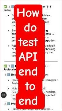 How to test API end to end | Automation Testing Interview Questions #apitesting #automationtesting