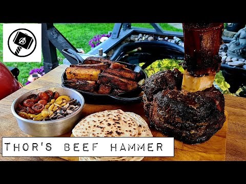 Thor's BEEF HAMMER, beef shank smoked on the Kamado kettle joe, So Good you've got to try this!!!!