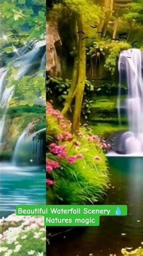 Beautiful Waterfall Scenery 💧 Nature Magic #nature #waterfall