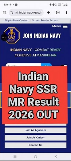 Navy SSR MR Result 2026 Kaise Dekhe ? How To Check Indian Navy SSR MR Result 2026 !!